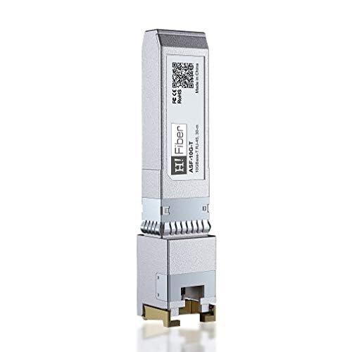 HiFiber 10Gb SFP+ RJ45 Transceiver, 10Gbase-T SFP+ Ethernet Kupfer Modul unterstützt 10G/5G/2,5G, CA