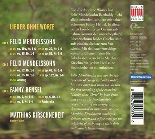Lieder Ohne Worte, Audio-CD