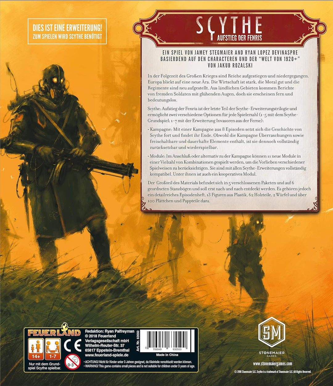 Feuerland Spiele 22 - Scythe Aufstand der Fenris