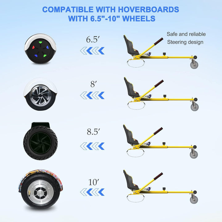 RCB Hoverboard Sitz,Go-Kart Zubehör für Hoverboards,Hoverboard mit Sitz passend für Aller 6.5"-10" Z