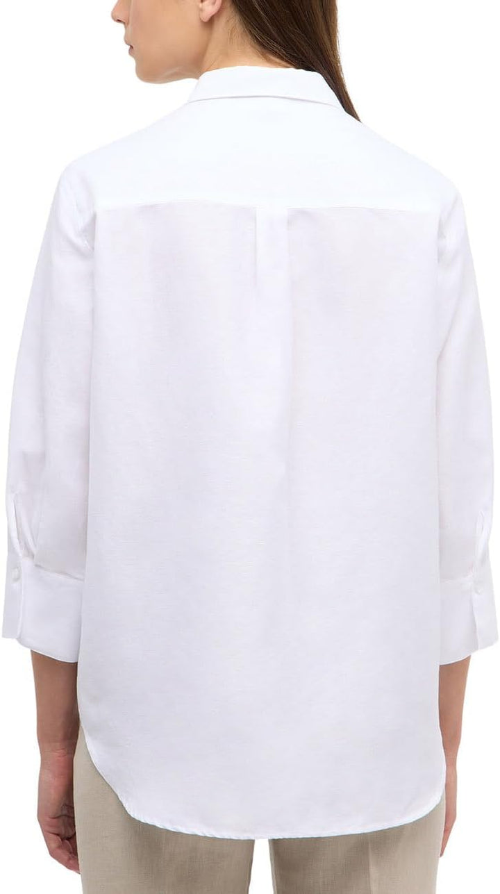 ETERNA Damen Linen Shirt Loose FIT 34 Weiss, 34 Weiss