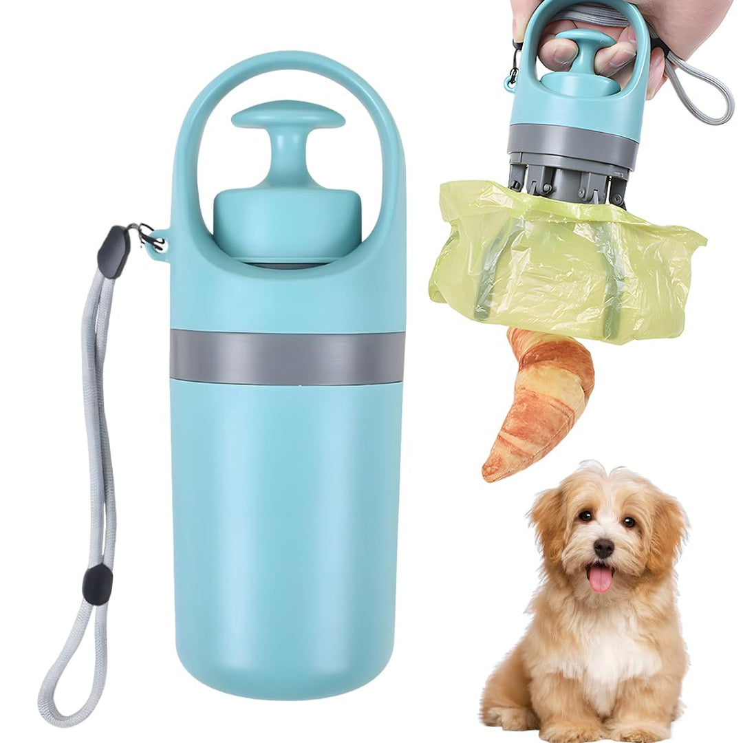 Tragbarer Hundekotschaufel‑Greifer mit Beutelspender | No‑Touch Kotaufsammler für Hunde & Welpen | H