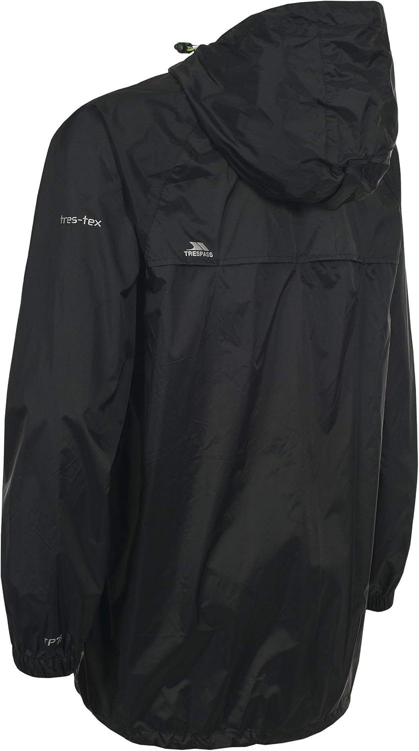 Trespass Unisex Qikpac Jacket Kompakt Zusammenrollbare Wasserdichte Regenjacke (1er Pack) L Schwarz