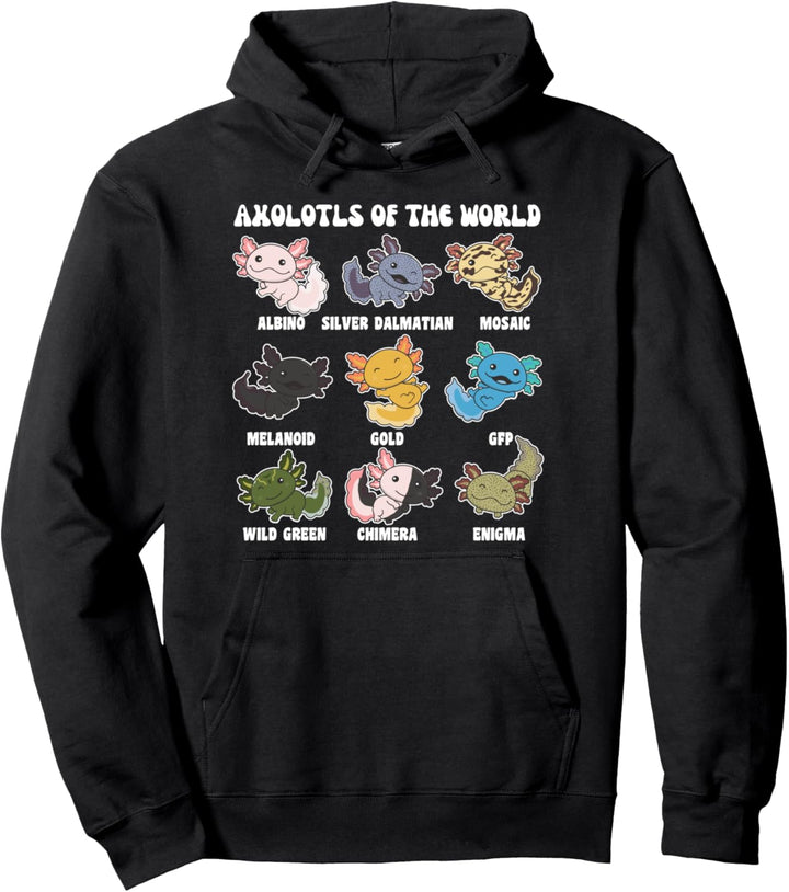 Axolotls of the world süsse Tiere Kawaii Axolotl Pullover Hoodie