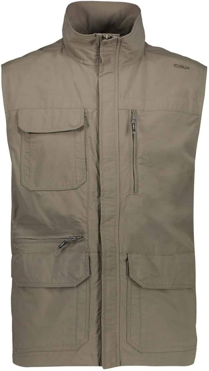 CMP Herren Gilet in Nylon Traspirante Con Spaziose Tasche Weste 54 Holz, 54 Holz