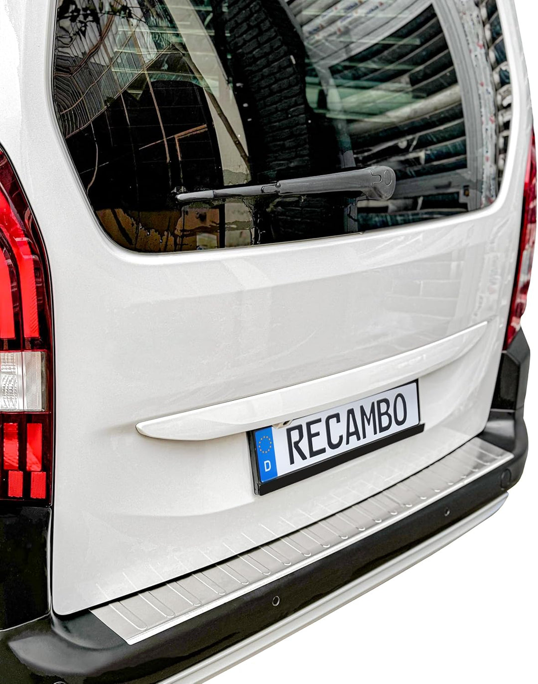 RECAMBO Ladekantenschutz Edelstahl matt gebürstet mit Textur - kompatibel für Toyota Proace City - B