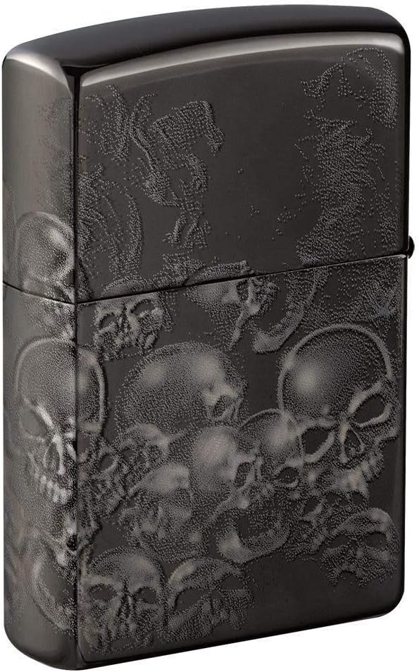 Zippo 49192 Unisex-Erwachsene Sons of Anarchy Skulls Pocket Classic Lighter, Black Ice 360 Design, E