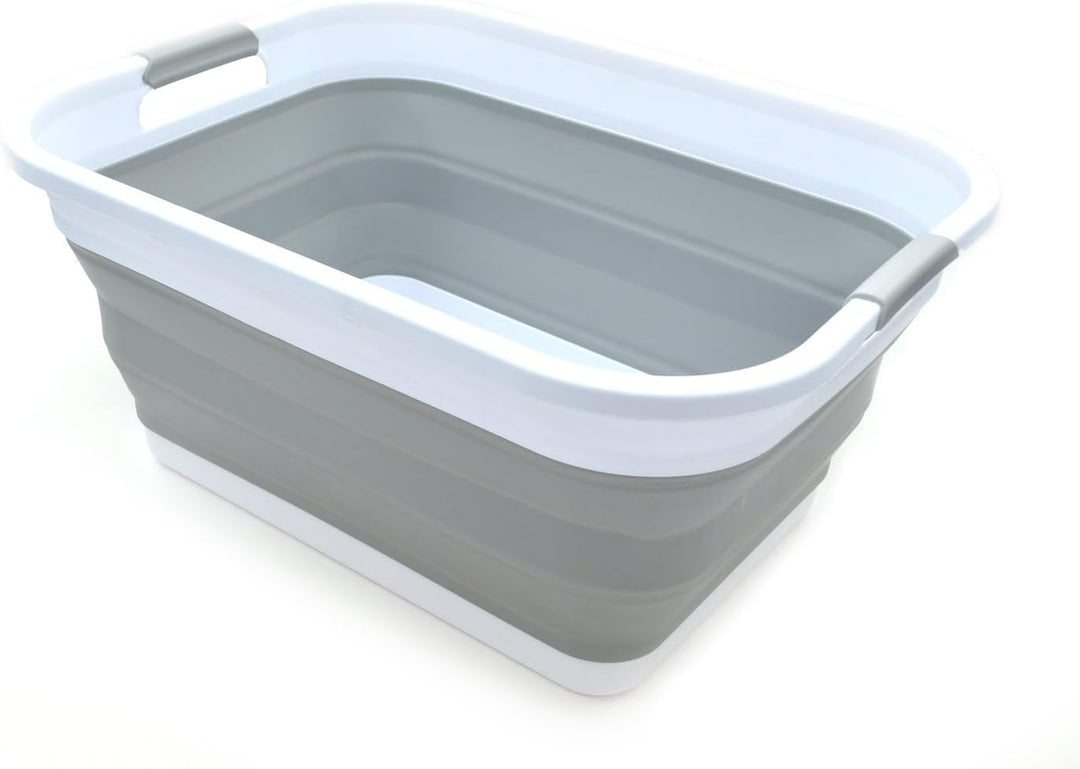 SAMMART 41L Collapsible Plastic Laundry Basket - Foldable Pop Up Storage Container/Organizer - Porta