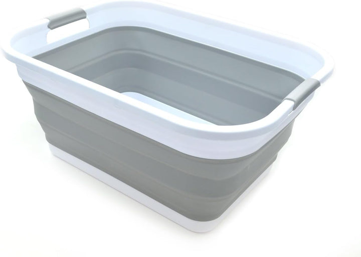 SAMMART 41L Collapsible Plastic Laundry Basket - Foldable Pop Up Storage Container/Organizer - Porta