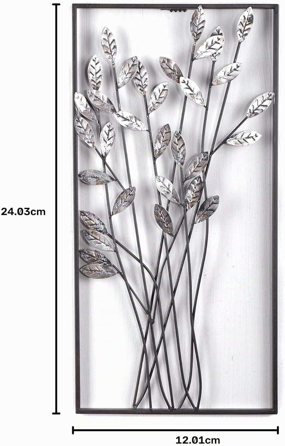 DESIGN DELIGHTS EINZIGARTIGE WANDDEKO ZWEIGE | Metall, 62 cm, Silber/braun | Wanddekoration Blumen