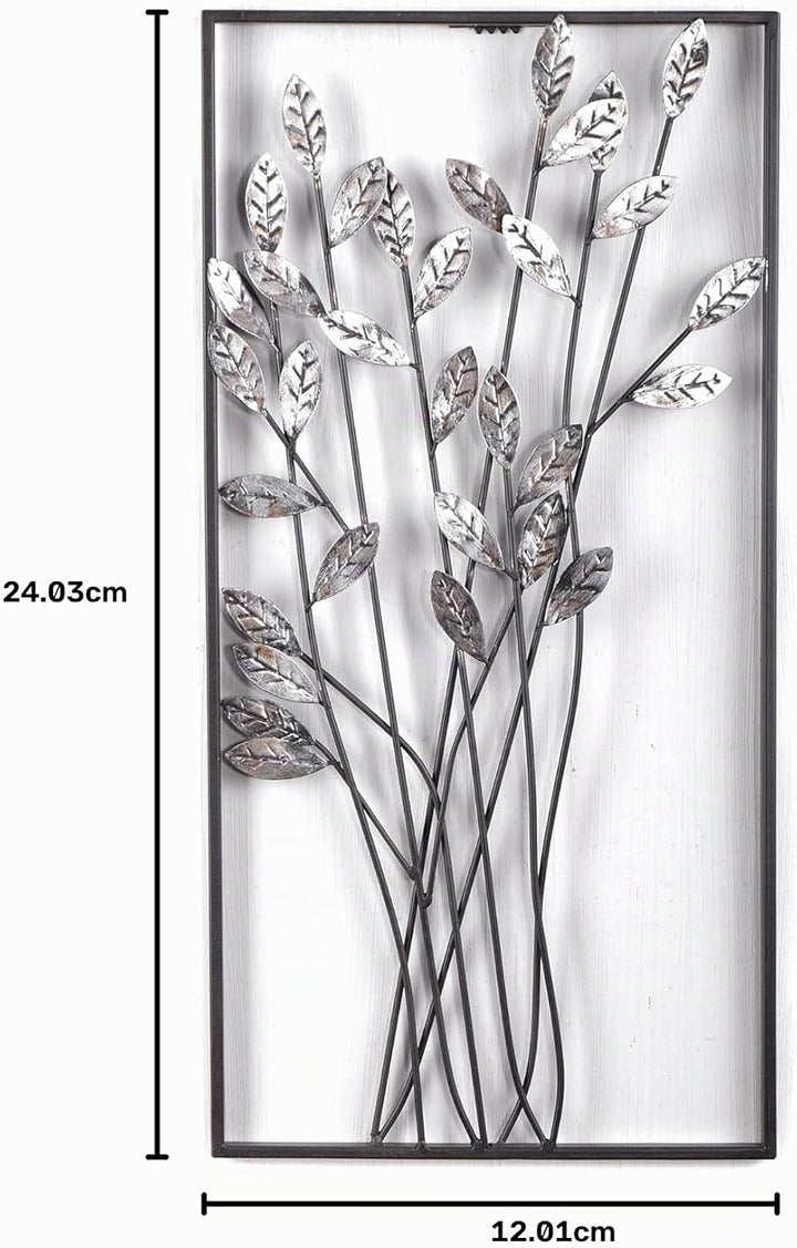DESIGN DELIGHTS EINZIGARTIGE WANDDEKO ZWEIGE | Metall, 62 cm, Silber/braun | Wanddekoration Blumen