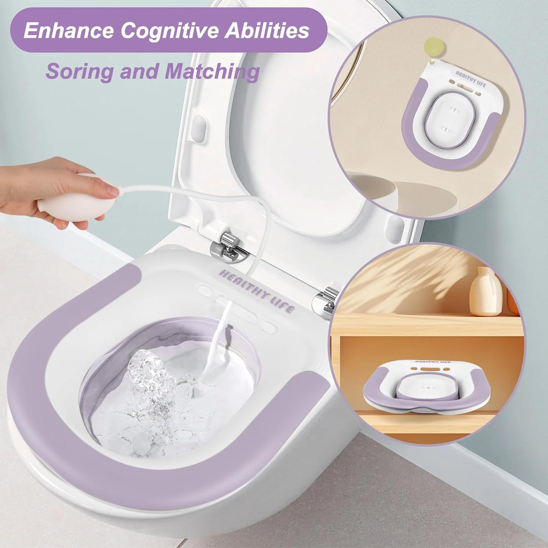 Sitzbad für Toilette, Bidet Einsatz für Toilette mit Spülung, Faltbares Sitzbadewanne Erwachsene, Si