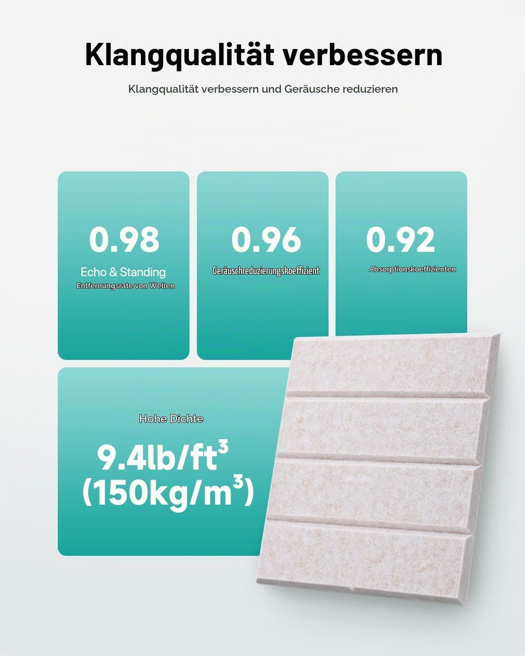 Soundsbay 18 Stück Akustikpaneele Selbstklebend, Akustikplatten aus Polyester zur Schalldämmung, 30×
