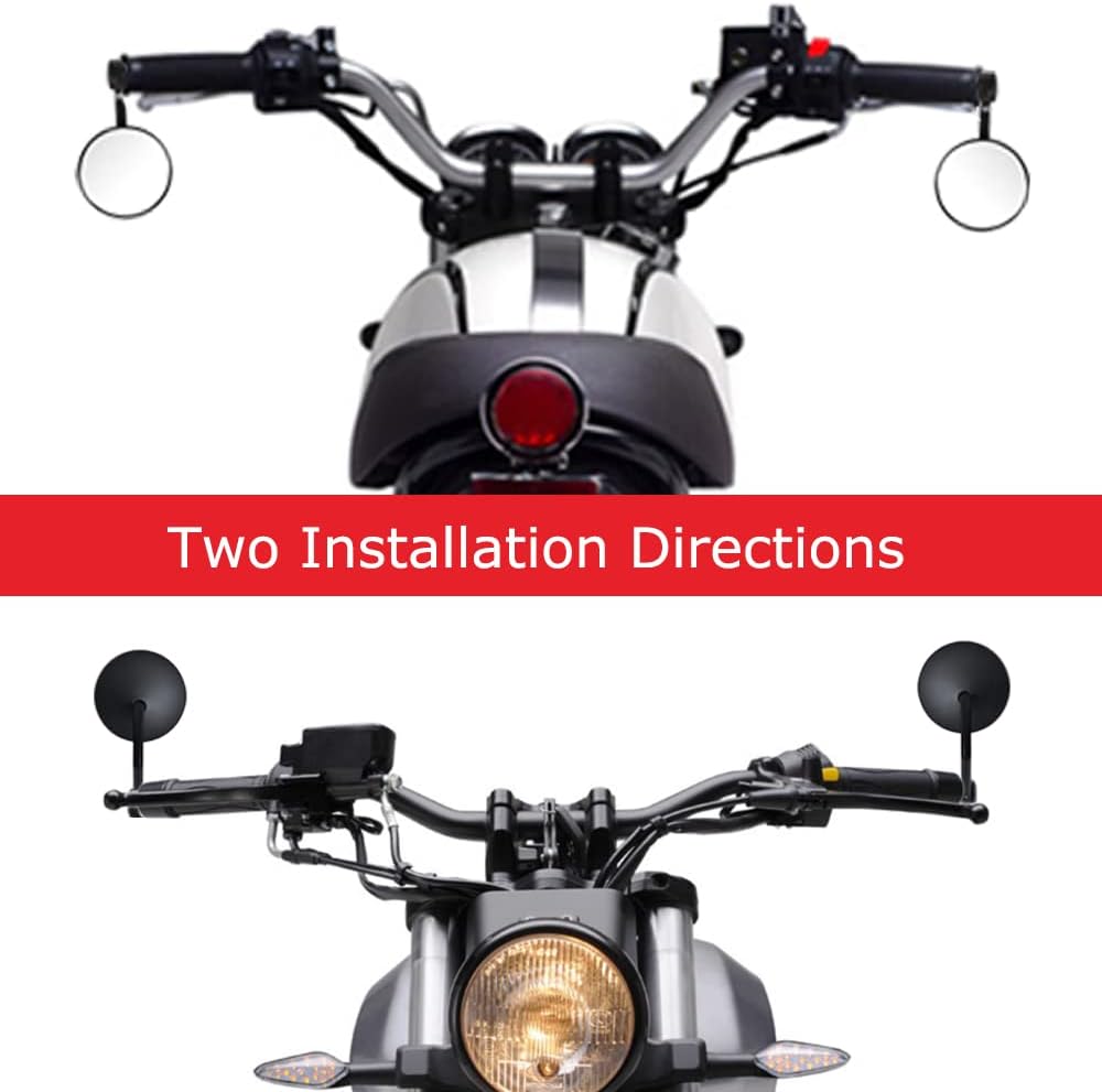 Evermotor Universal CNC Aluminium Lenkerendenspiegel Motorrad Rückspiegel Spiegel Set