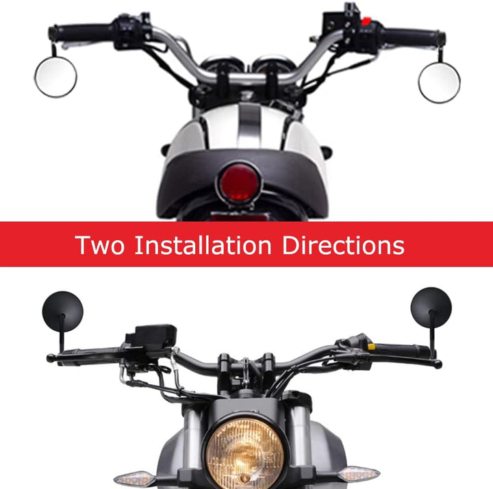 Evermotor Universal CNC Aluminium Lenkerendenspiegel Motorrad Rückspiegel Spiegel Set
