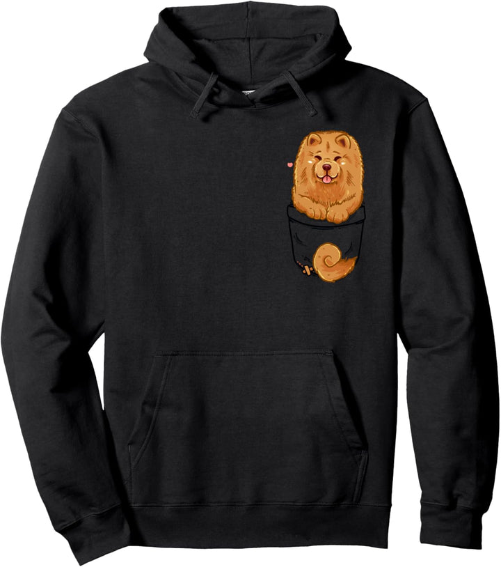 Pocket Cute Chow Chow Puppy Dog Pullover Hoodie