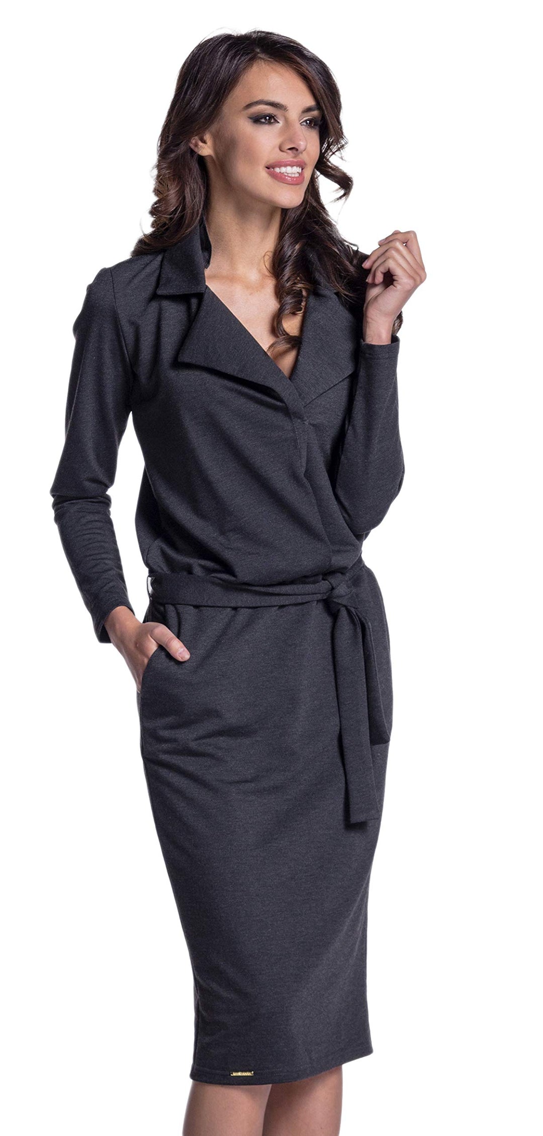 Lemoniade Damen modisches Winter- / Herbstkleid Langarm (Made in EU) mit ausgefallenen Details und i