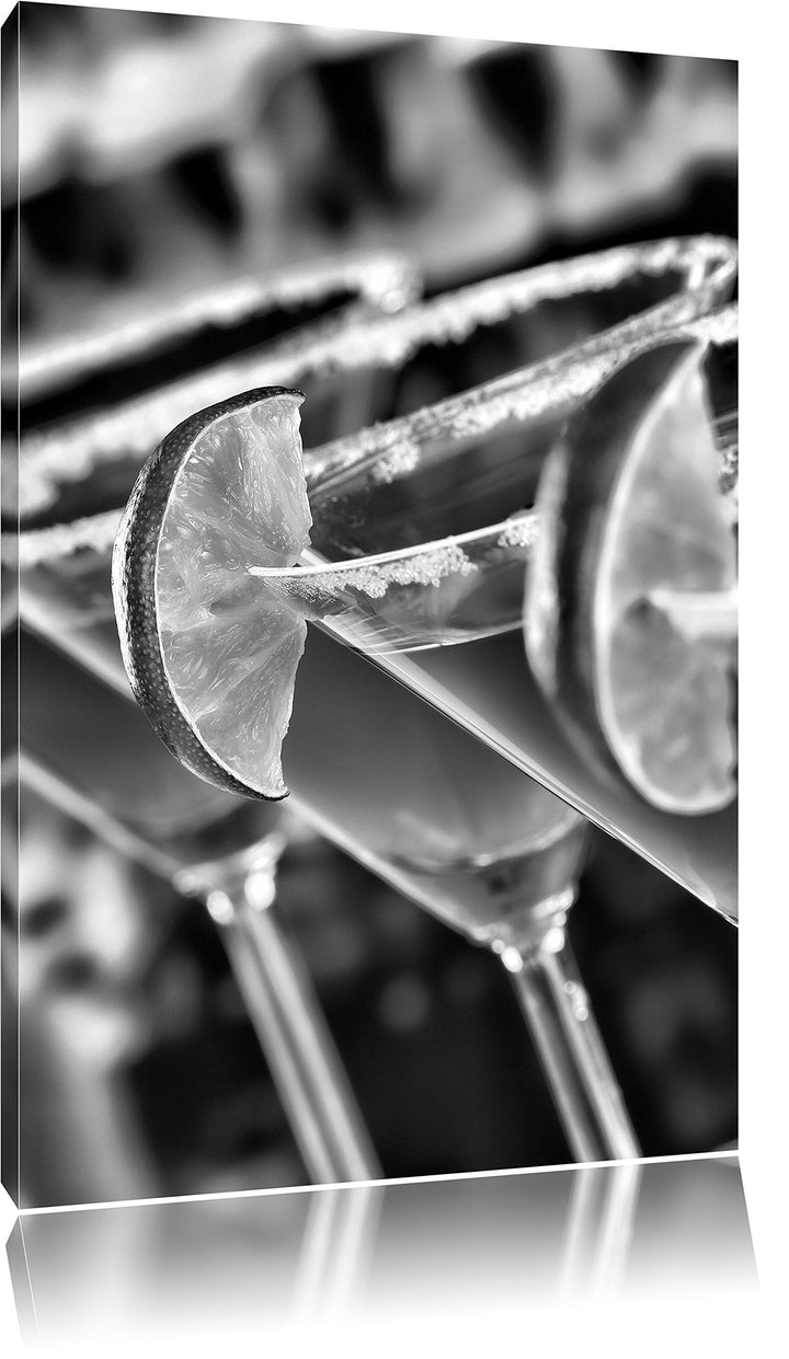 Pixxprint Monocrome, erfrischende Singapur Sling Cocktails als Leinwandbild/Grösse: 100x70 cm/Wandbi
