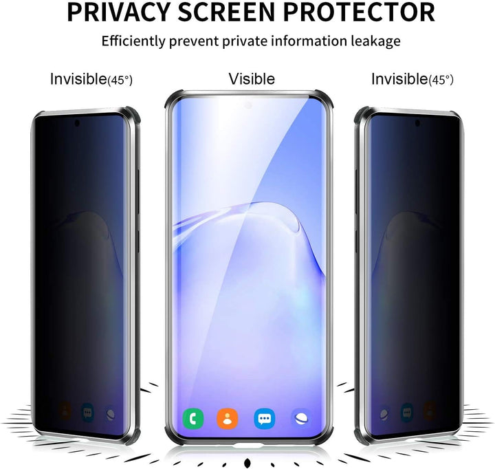 CeeEee Anti-Spy Case für Samsung S22+ Hülle 5G Ultra Dünn Magnetische Cover mit Dual Gehärtetem Glas