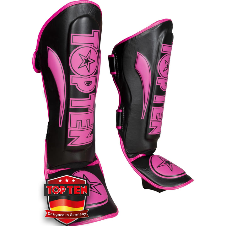 TopTen Schienbeinschutz „Star Light“ Schwarz - Pink XS, Schwarz - Pink XS