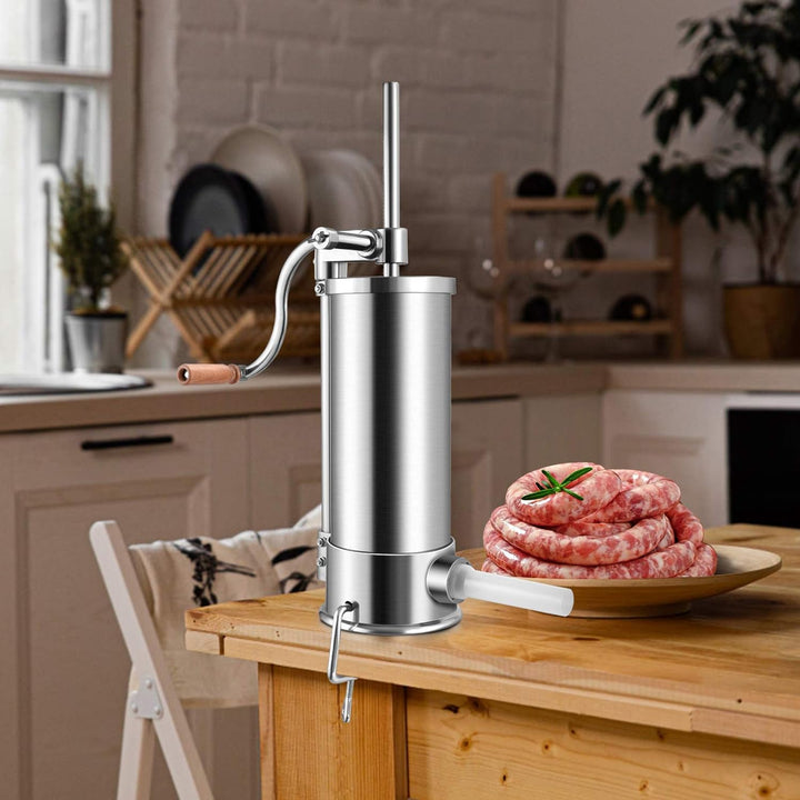 GOPLUS Wurstfüller aus Edelstahl, Wurstfüllmaschine Wurstmaschine Manuell, Wurstpress mit 4 verschie