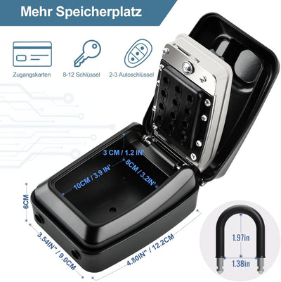 ENONEO Schlüsseltresor mit Zahlencode Schlüsselbox mit Bügel Ultra-Robustes Kleine Schlüsselsafe Aus