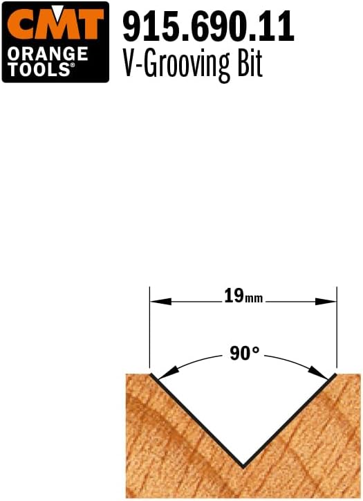 CMT Orange Tools 915.690.11 V (90) HM – Fräser Steckplätze S 12 D 19 x 16