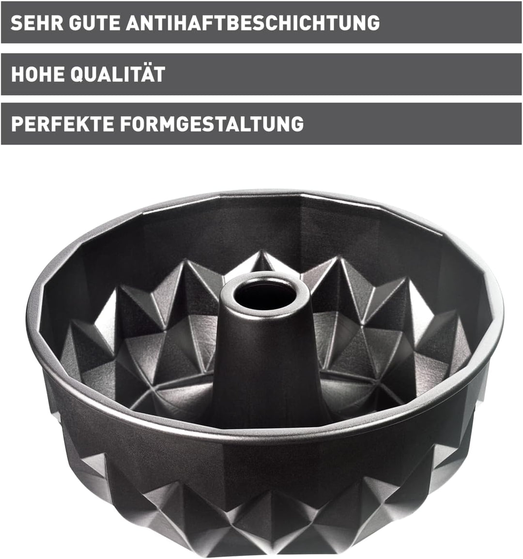 Original Kaiser Inspiration Design-Gugelhupfform 25 cm, Gugelhupf Backform mit geometrischer Oberflä