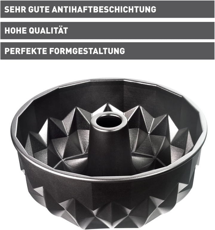 Original Kaiser Inspiration Design-Gugelhupfform 25 cm, Gugelhupf Backform mit geometrischer Oberflä