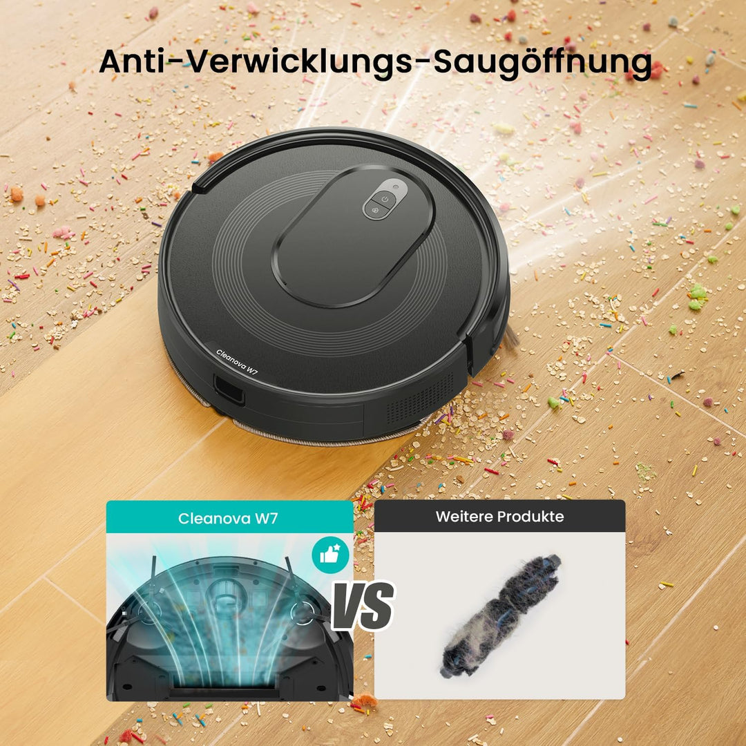 Vexilar W7 Saugroboter mit Wischfunktion 3 in 1, Staubsauger Roboter mit Anti-Haar-Wicklungs-Saugdüs