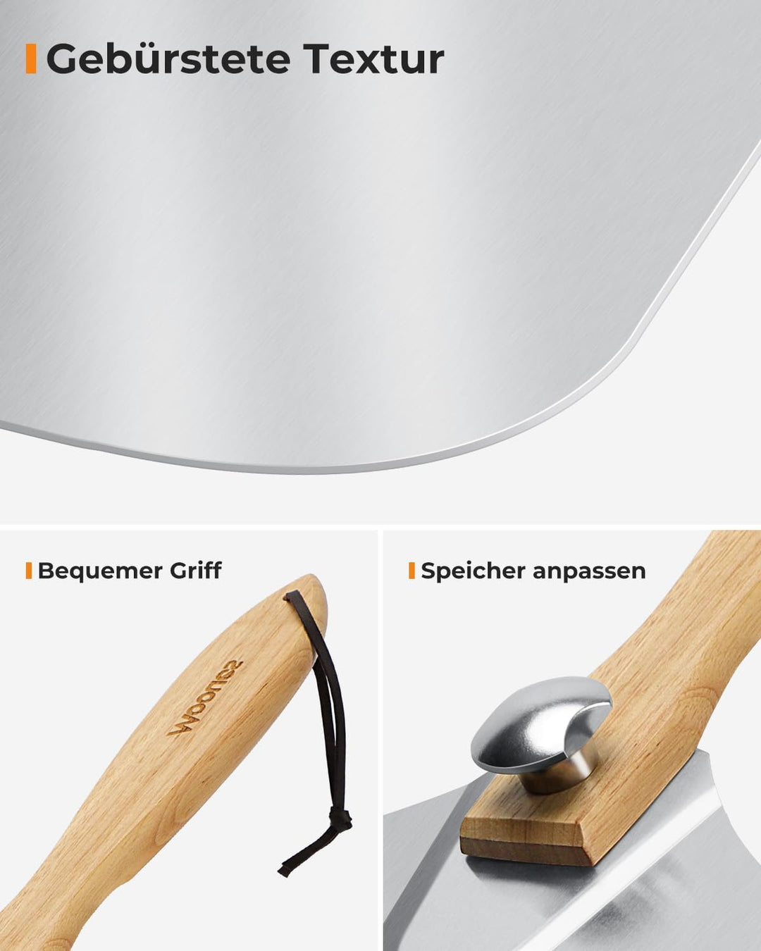 Pizzaschieber, Aluminium Pizzaschaufel mit Faltbarer Griff, 30.5 x 35.5 cm grosser Fläche, Pizza Sch