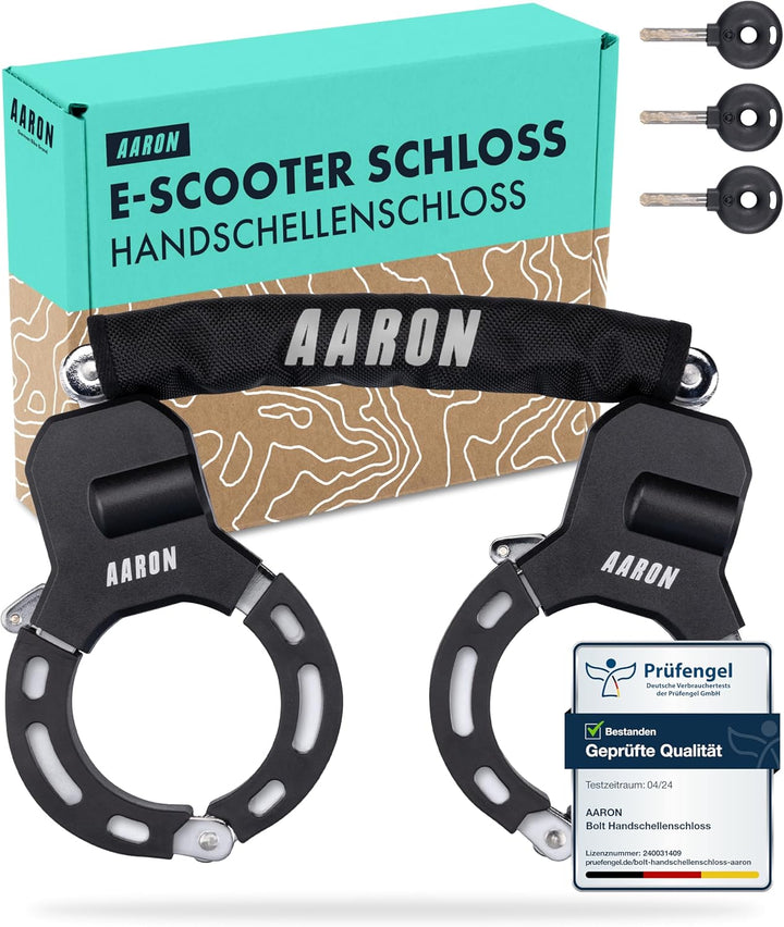 AARON E-Scooter Schloss - Handschellenschloss - Hochsicherheits-Design - Flexibles Fahrradschloss mi