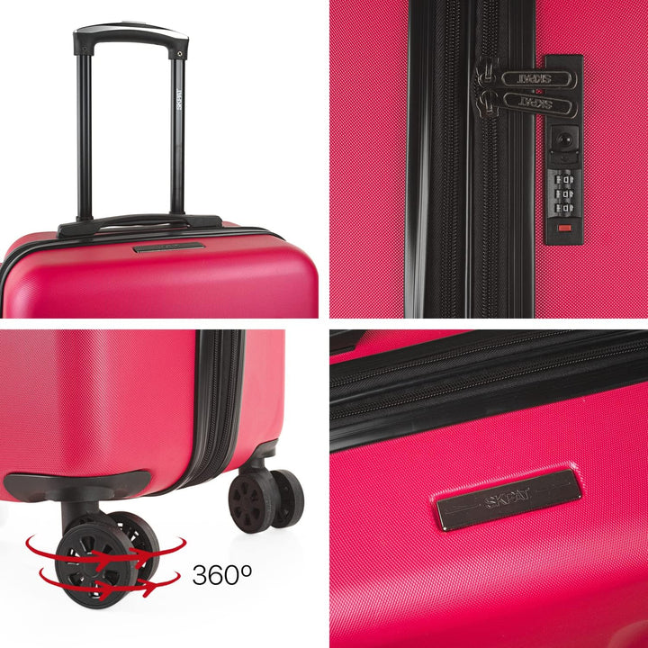 SKPAT Reisekoffer-Set, 4 Räder, Reisekoffer-Set, leicht, mit Zahlenschloss Fuchsia M, Fuchsia M