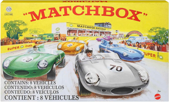 MATCHBOX Premium Die-Cast Set - 8 Sammler-Fahrzeuge mit True-Grip-Reifen, beweglichen Teilen und pla