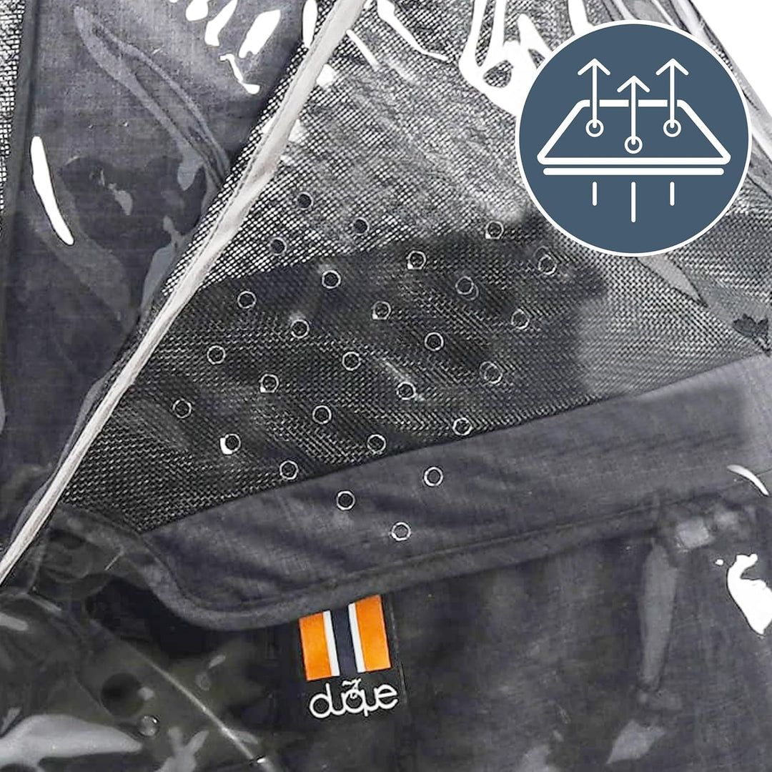 UNIVERSAL RAIN COVER XL, Hundebuggy Regenschutz, Allwetterschutz, Klettverschlüsse. Einfaches Überwu