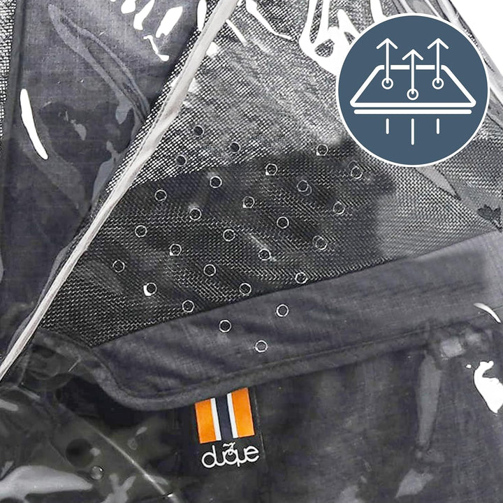 UNIVERSAL RAIN COVER XL, Hundebuggy Regenschutz, Allwetterschutz, Klettverschlüsse. Einfaches Überwu