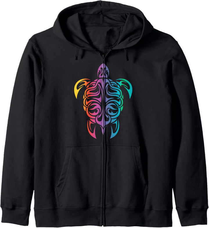 Lustige Schildkröte Regenbogen Design Kawaii Meerestiere Schildkröten Kapuzenjacke
