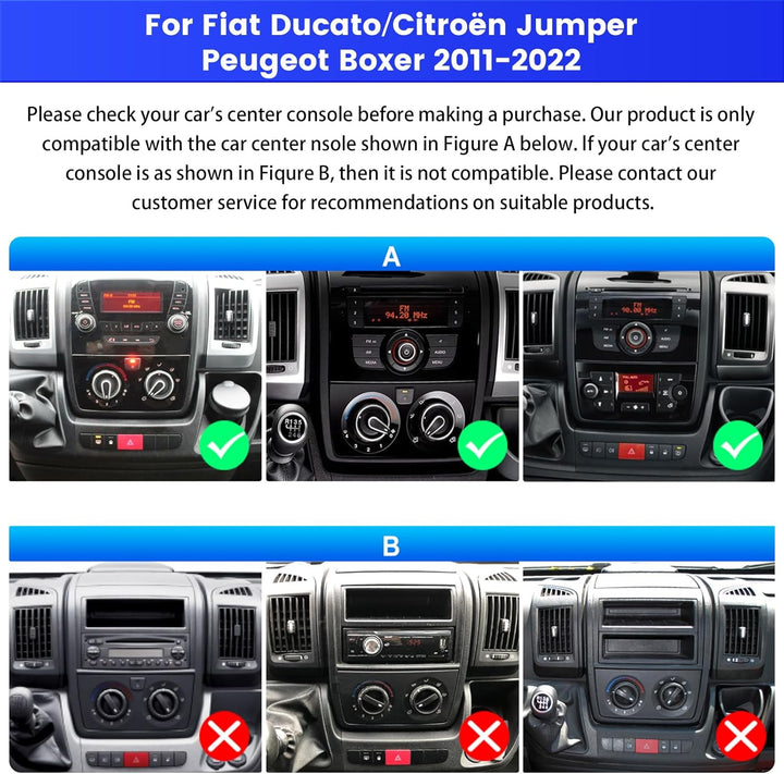 Radio für FIAT Ducato/Citroën Jumper/Peugeot Boxer 2011-2022 Android 15 2+64G mit Wireless CarPlay A