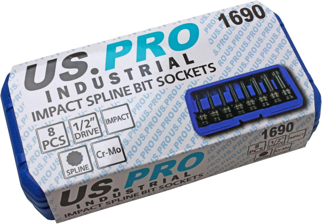 Us Pro by Bergen B1401 Steckschlüssel-Set, 1,27 cm (1/2 Zoll), M5-M18 Bits Cr-Mo 80 mm Länge