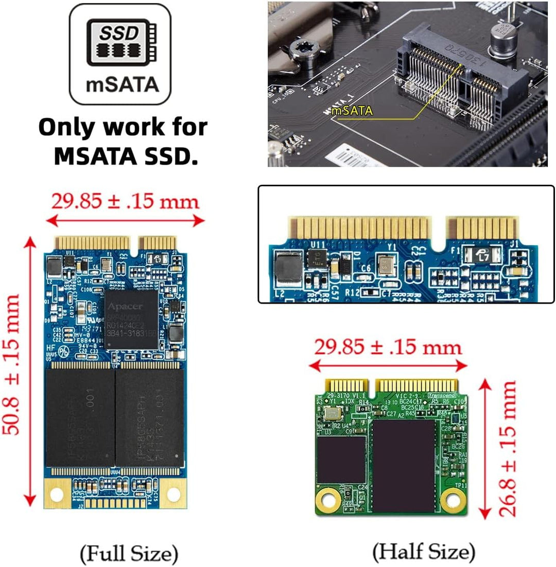 NFHK Dual MSATA Mini-SATA SSD Karte JOBD Raid0 Span-Bridge auf USB 3.0 Type-C USB-C 2,5 Zoll SATA Co