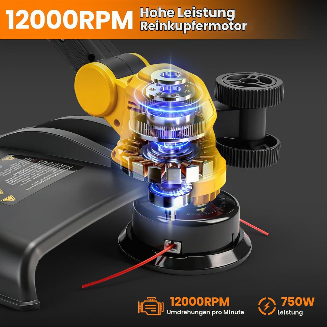 Akku Rasentrimmer kompatibel mit Dewalt 20V MAX Akku, 5-in-1 Bürstenloser Elektrischer Rasentrimmer,