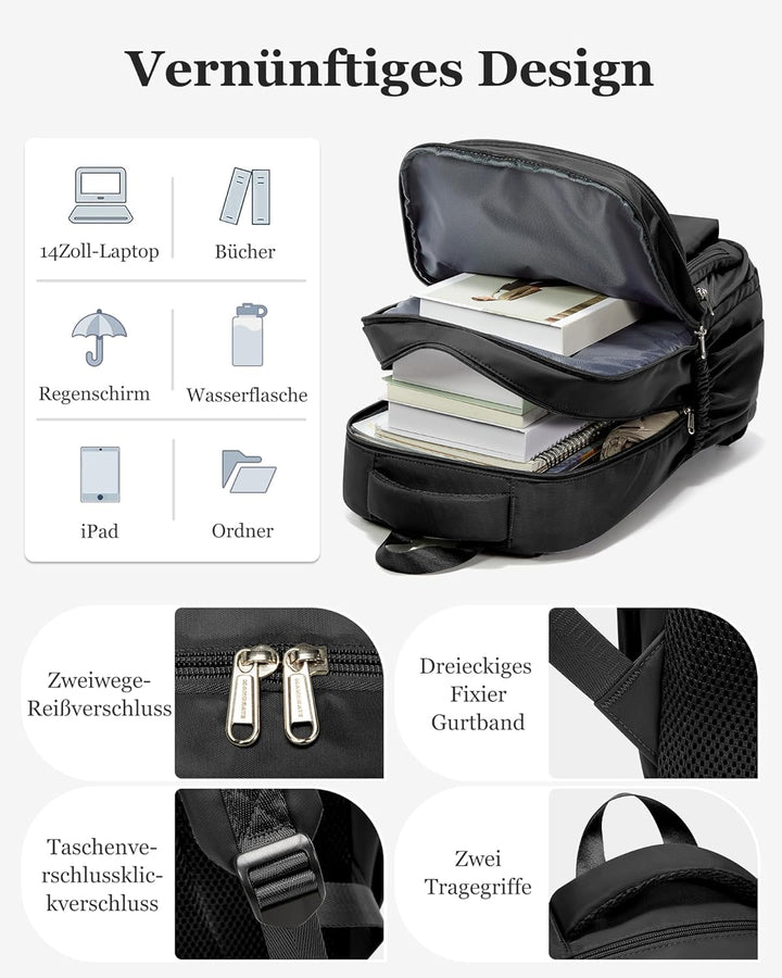 Rucksack Schule Herren Damen, Leichter Schulrucksack Teenager, Aesthetic School Bag für Jungen Mädch