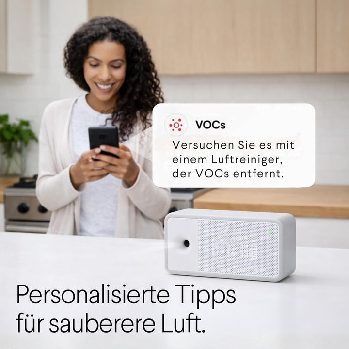 AWAIR - Luftqualität Messgerät - Innovatives CO2 Messgerät (Kohlendioxid Melder) - Monitor für Tempe