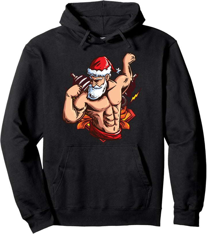 Merry Liftmas Santa Klaus Lustig Powerlifter Pullover Hoodie