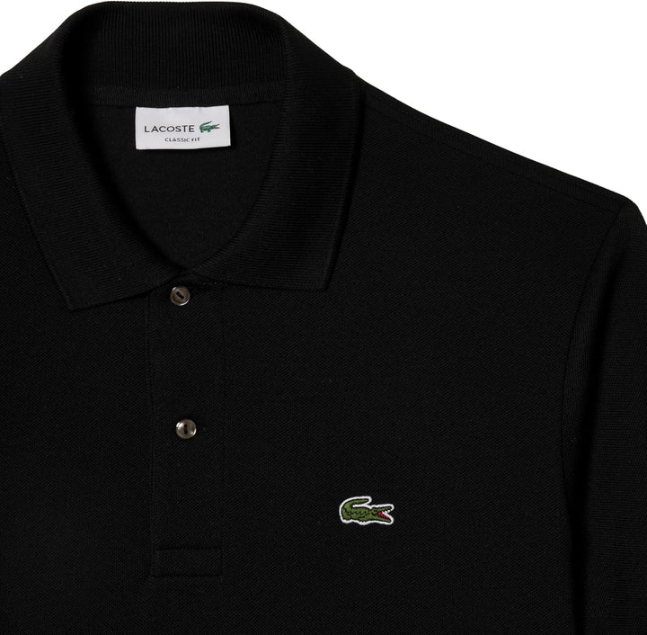 Lacoste Herren Polo-Shirt Kurzarm YH4801, Männer Polo-Hemd,3 Knopf,Regular Fit Poloshirt XXS Schwarz