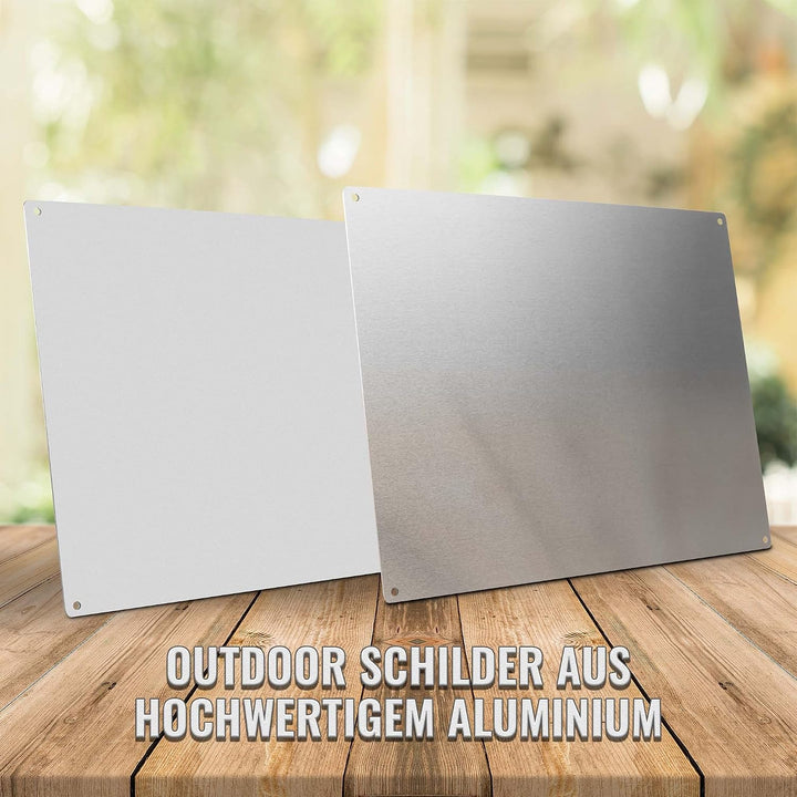 Hunde Schild personalisiert - Klingeln nicht nötig - Metallschild mit Foto und Name für aussen, wett