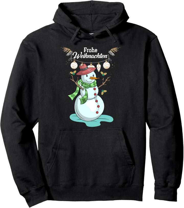 Heiligabend Advent Pajama Frohe Weihnachten Schneemann Pullover Hoodie