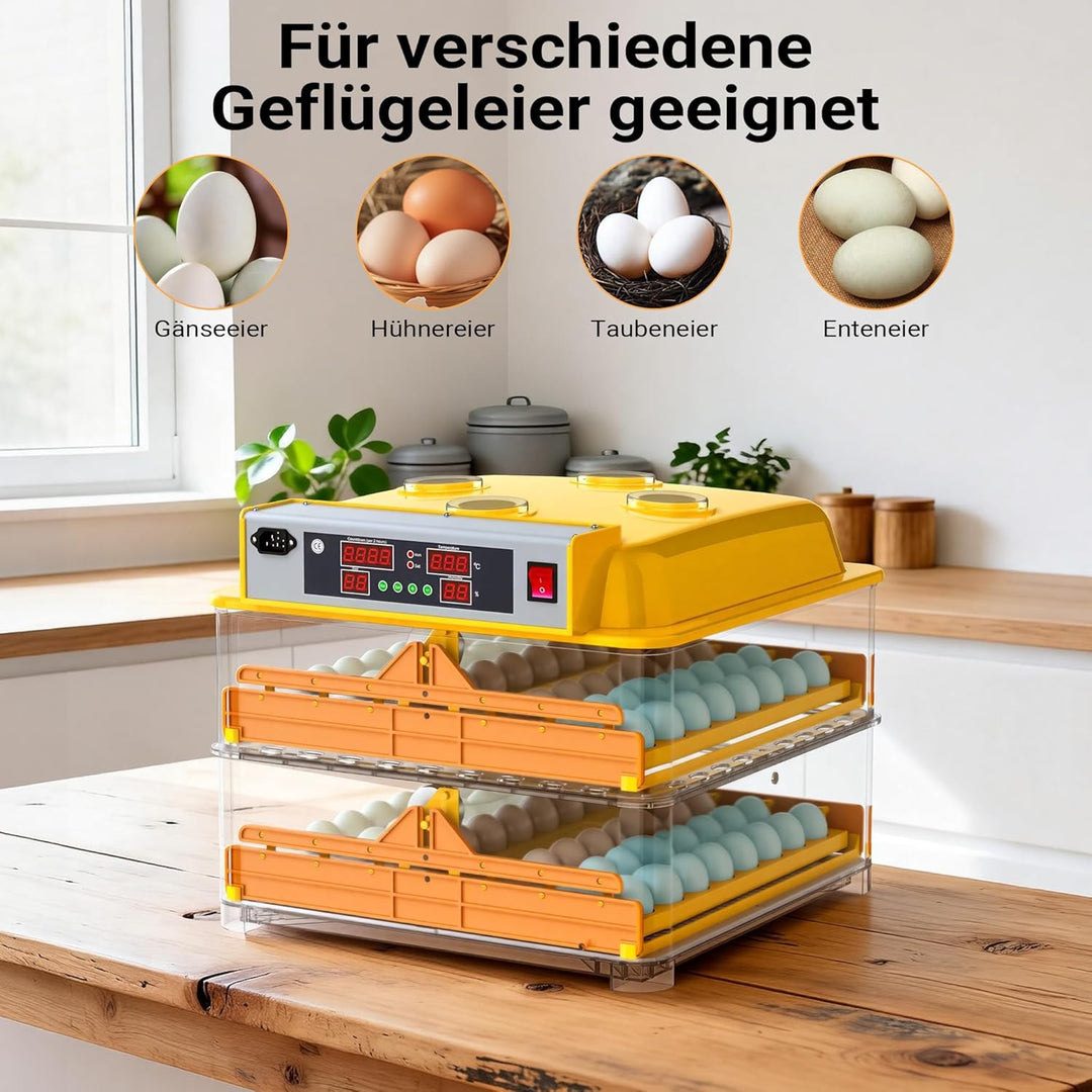 Wiltec Automatische Brutmaschine 96 Eier Brutapparat Flächenbrüter Inkubator