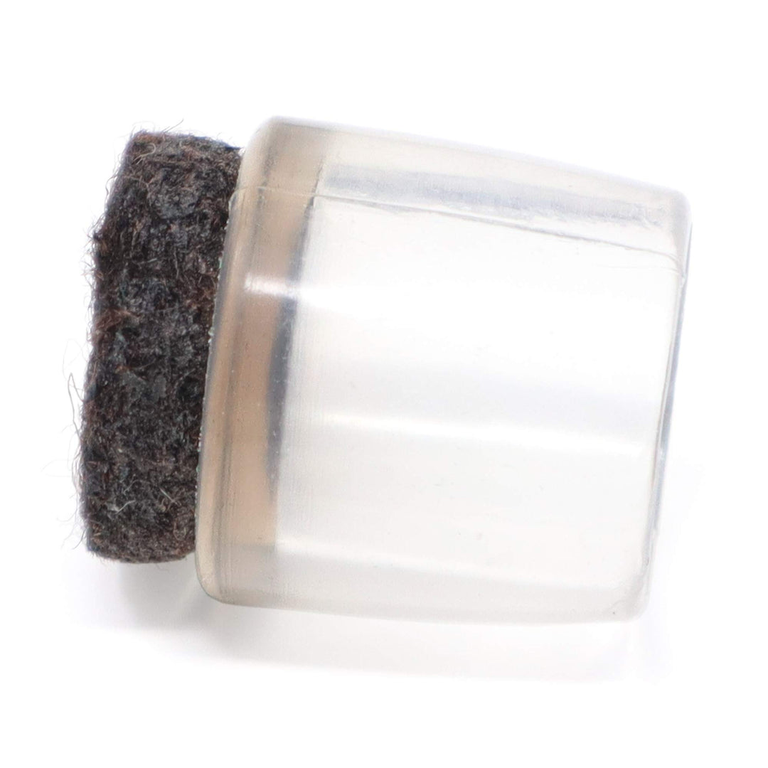 Adsamm® / 32 x Stuhlbeinkappen mit Filz / Transparent / Ø 13 - 14 mm / rund / Filz-Möbelgleiter für