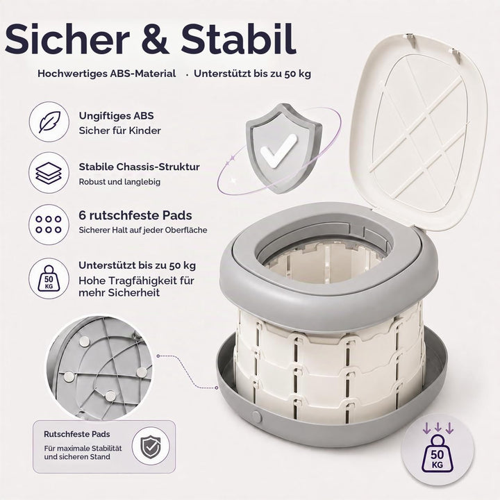 auvstar Töpfchen Falttoilette Kinder,Tragbare Baby Reise Töpfchen,Baby Kindertoilette,Tragbarer töpf